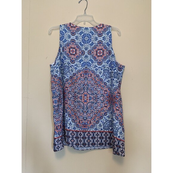 St. Tropez West Women’s Tank Top Size L Floral Geometric Print Boho - Picture 2 of 3